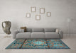 Machine Washable Persian Light Blue Traditional Rug in a Living Room, wshtr2568lblu