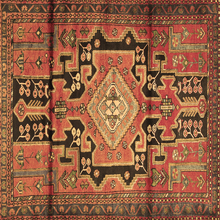Square Machine Washable Persian Brown Traditional Rug, wshtr2568brn