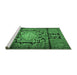 Sideview of Machine Washable Persian Emerald Green Traditional Area Rugs, wshtr2568emgrn