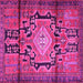 Square Machine Washable Persian Pink Traditional Rug, wshtr2568pnk