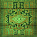 Round Machine Washable Persian Green Traditional Area Rugs, wshtr2568grn