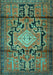 Machine Washable Persian Turquoise Traditional Area Rugs, wshtr2568turq