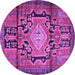 Round Machine Washable Persian Purple Traditional Area Rugs, wshtr2568pur