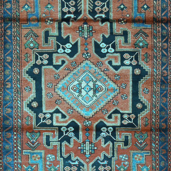 Machine Washable Persian Light Blue Traditional Rug, wshtr2568lblu