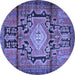 Round Persian Blue Traditional Rug, tr2568blu