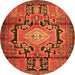 Square Persian Orange Traditional Rug, tr2568org