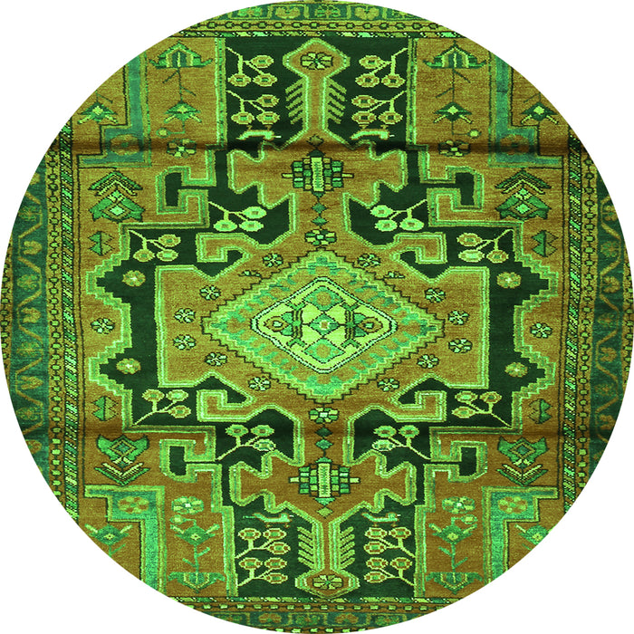 Square Persian Green Traditional Rug, tr2568grn