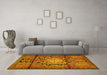 Machine Washable Persian Yellow Traditional Rug in a Living Room, wshtr2568yw