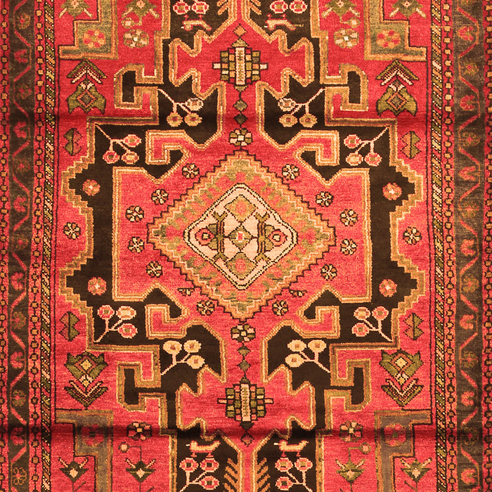 Serging Thickness of Machine Washable Persian Orange Traditional Area Rugs, wshtr2568org
