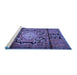 Sideview of Machine Washable Persian Blue Traditional Rug, wshtr2568blu