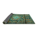 Sideview of Persian Turquoise Traditional Rug, tr2568turq