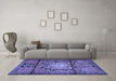 Machine Washable Persian Blue Traditional Rug in a Living Room, wshtr2568blu