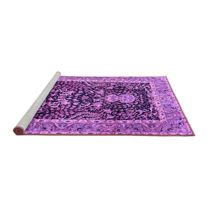 Sideview of Machine Washable Animal Purple Traditional Area Rugs, wshtr2569pur