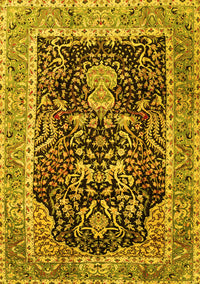 Animal Yellow Traditional Rug, tr2569yw