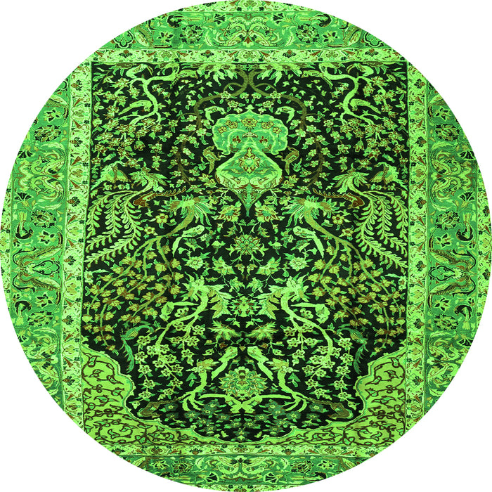 Machine Washable Animal Green Traditional Area Rugs, wshtr2569grn