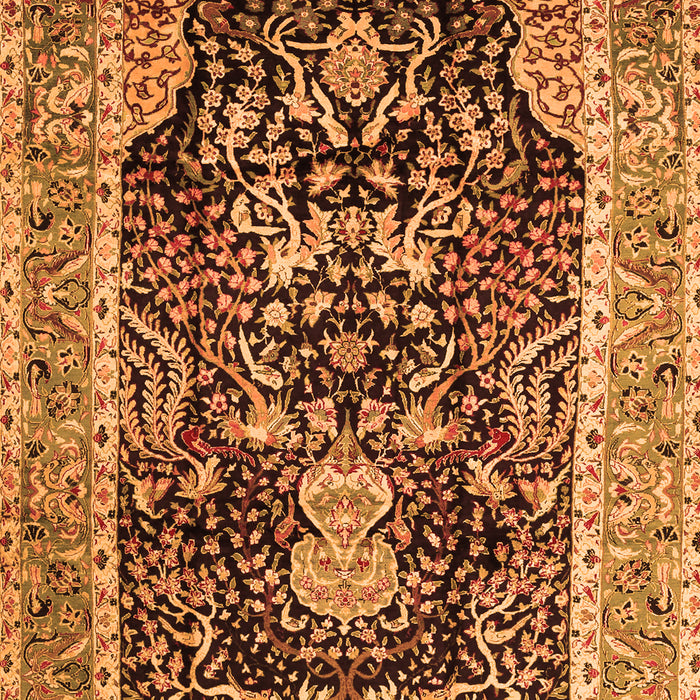 Serging Thickness of Machine Washable Animal Orange Traditional Area Rugs, wshtr2569org