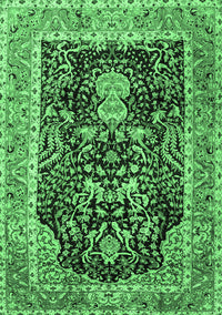 Animal Emerald Green Traditional Rug, tr2569emgrn