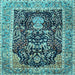 Square Animal Light Blue Traditional Rug, tr2569lblu