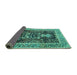 Sideview of Animal Turquoise Traditional Rug, tr2569turq