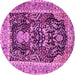 Round Animal Pink Traditional Rug, tr2569pnk