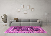 Machine Washable Animal Pink Traditional Rug, wshtr2569pnk