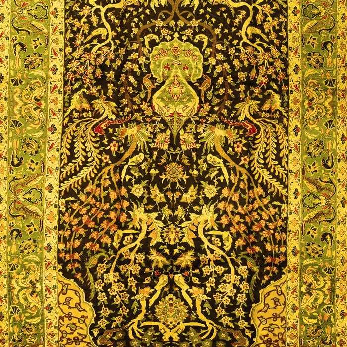 Machine Washable Animal Yellow Traditional Rug, wshtr2569yw
