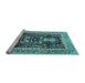 Sideview of Machine Washable Animal Light Blue Traditional Rug, wshtr2569lblu