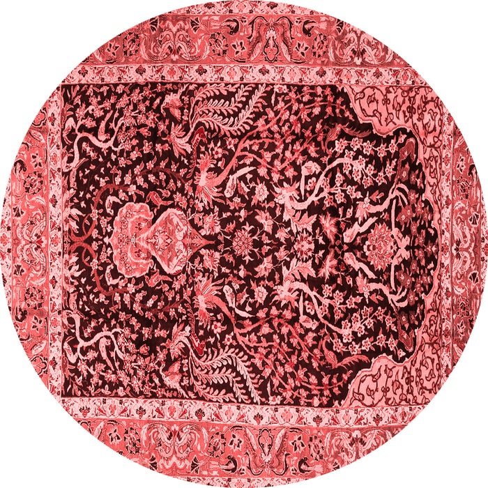 Machine Washable Animal Red Traditional Rug, wshtr2569red