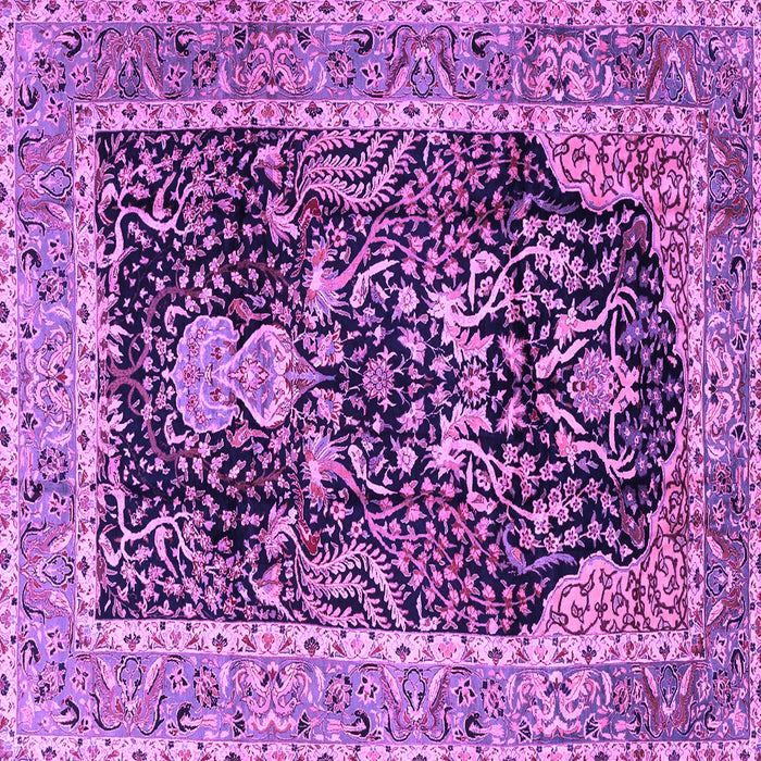 Square Machine Washable Animal Purple Traditional Area Rugs, wshtr2569pur
