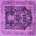 Square Machine Washable Animal Purple Traditional Area Rugs, wshtr2569pur