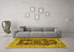 Machine Washable Animal Yellow Traditional Rug in a Living Room, wshtr2569yw