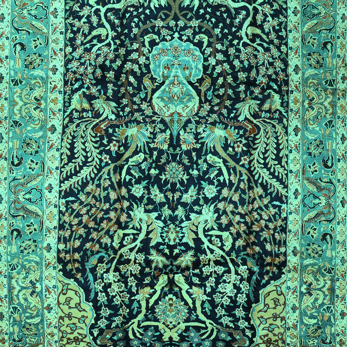 Animal Turquoise Traditional Rug, tr2569turq