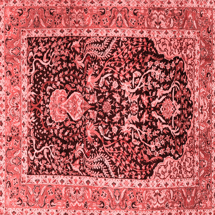 Machine Washable Animal Red Traditional Rug, wshtr2569red