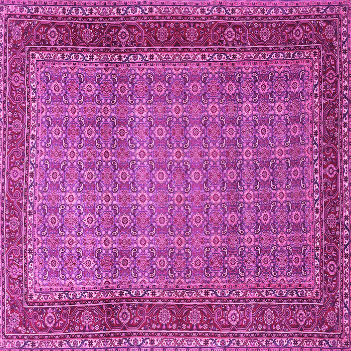 Square Machine Washable Persian Pink Traditional Rug, wshtr256pnk
