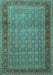 Machine Washable Persian Turquoise Traditional Area Rugs, wshtr256turq