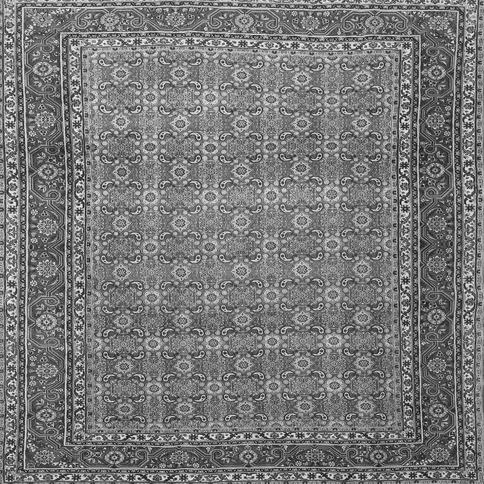 Round Machine Washable Persian Gray Traditional Rug, wshtr256gry