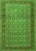 Serging Thickness of Machine Washable Persian Green Traditional Area Rugs, wshtr256grn