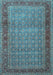 Machine Washable Persian Light Blue Traditional Rug, wshtr256lblu