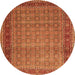 Machine Washable Persian Orange Traditional Area Rugs, wshtr256org