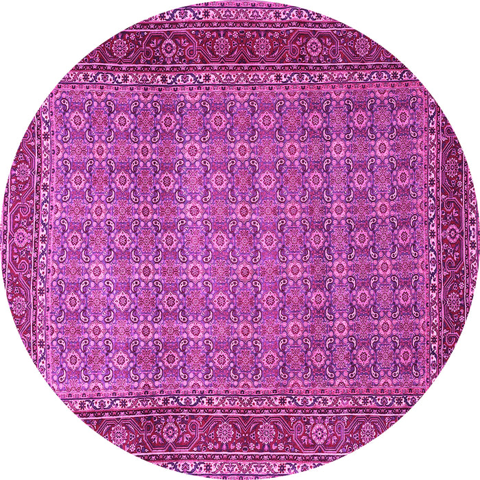 Round Persian Pink Traditional Rug, tr256pnk