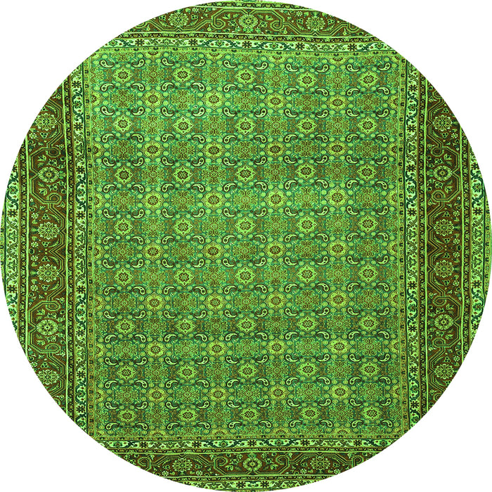 Square Persian Green Traditional Rug, tr256grn