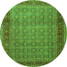 Square Persian Green Traditional Rug, tr256grn