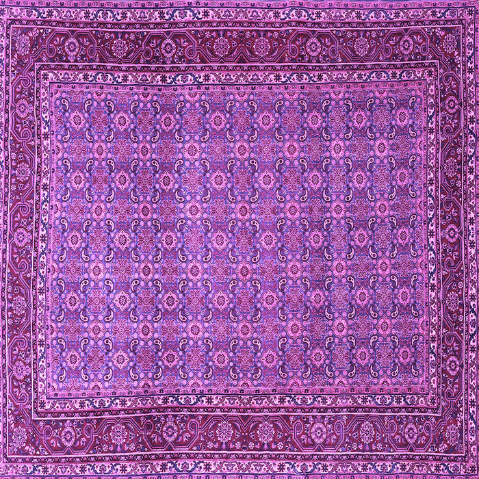 Square Machine Washable Persian Purple Traditional Area Rugs, wshtr256pur