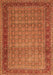 Serging Thickness of Machine Washable Persian Orange Traditional Area Rugs, wshtr256org