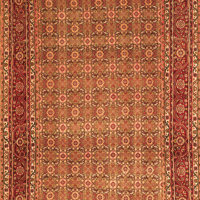 Serging Thickness of Machine Washable Persian Orange Traditional Area Rugs, wshtr256org
