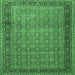 Square Persian Emerald Green Traditional Rug, tr256emgrn