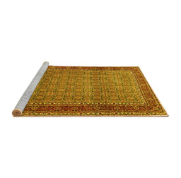 Sideview of Machine Washable Persian Yellow Traditional Rug, wshtr256yw