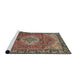 Sideview of Machine Washable Traditional DarkKhaki Green Rug, wshtr2570