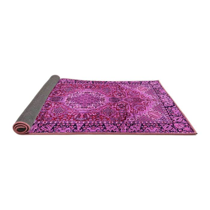 Sideview of Medallion Pink Traditional Rug, tr2570pnk