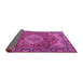 Sideview of Medallion Pink Traditional Rug, tr2570pnk